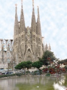 Faade de la basilique de Gaudi, la Sagrada familia